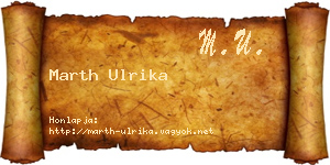 Marth Ulrika névjegykártya